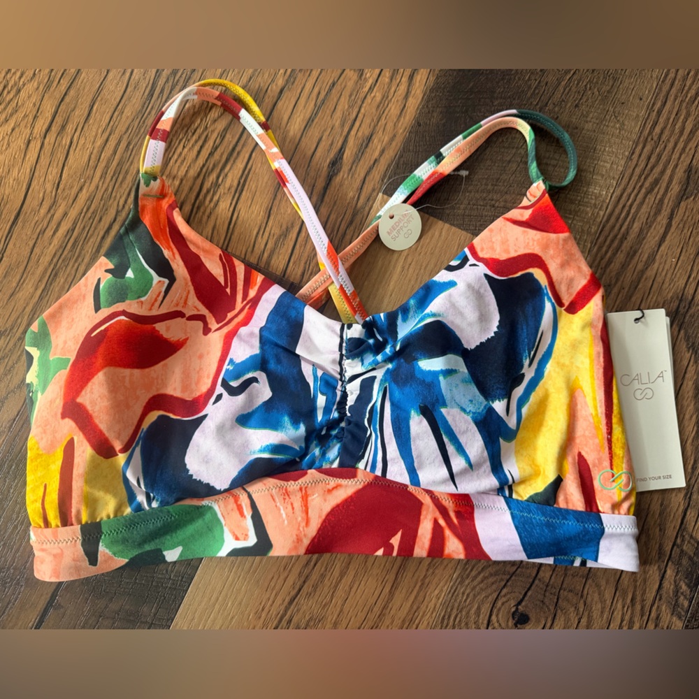 CALIA FLORAL MULTI COLOR SWIMSUIT TOP NWT!!